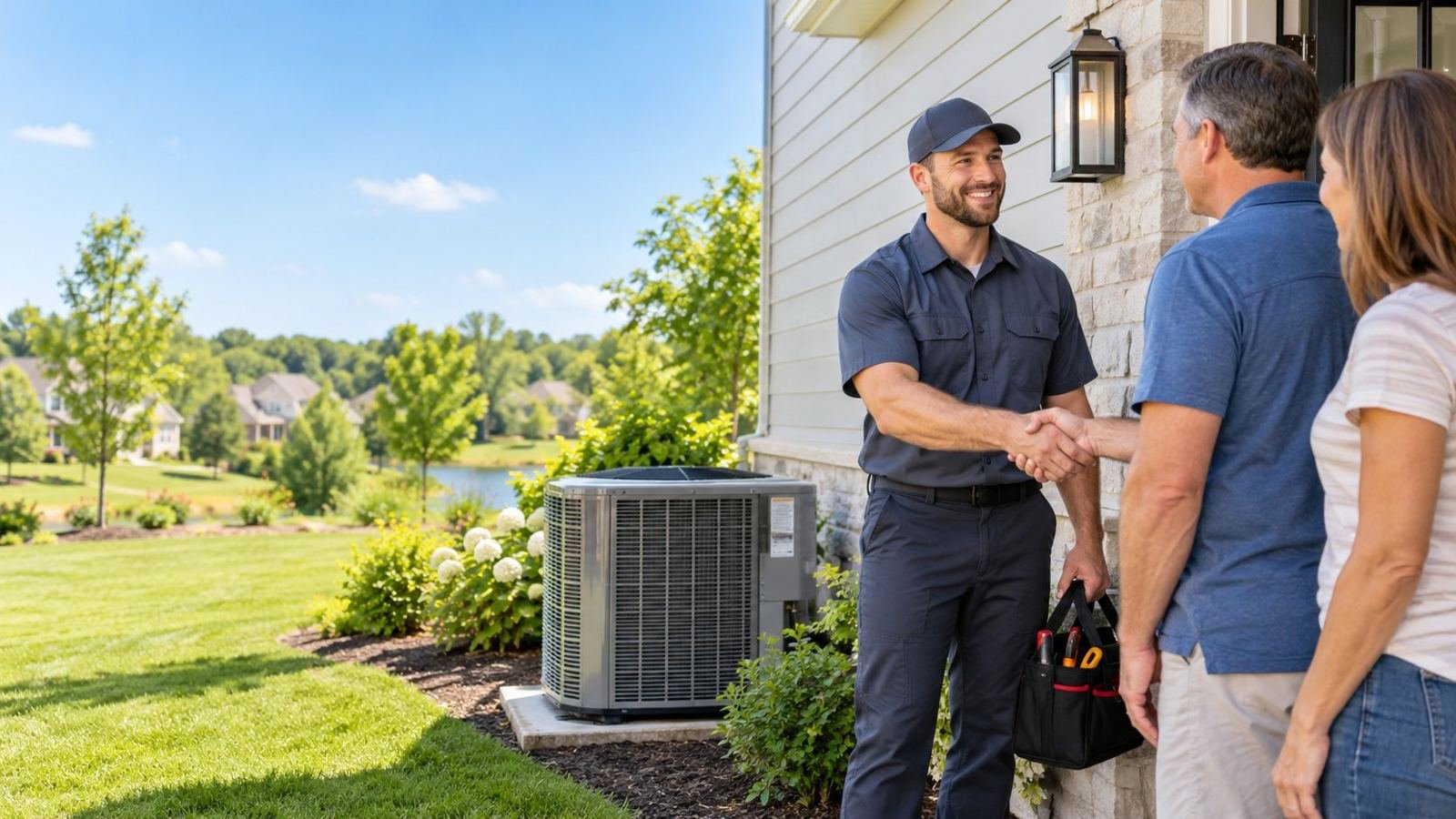 HVAC professional at work