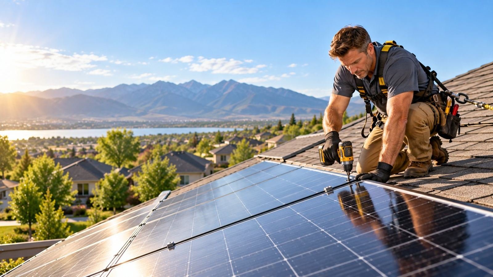 Solar professional at work