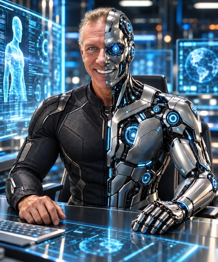 Ray Baxter, half human and half machine